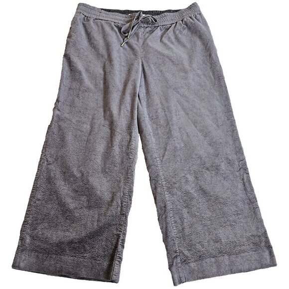 Raffaello Rossi Pants Women 44 L Gray Cropped Wide Leg Microcords Camilla 6/8 O - Picture 13 of 16